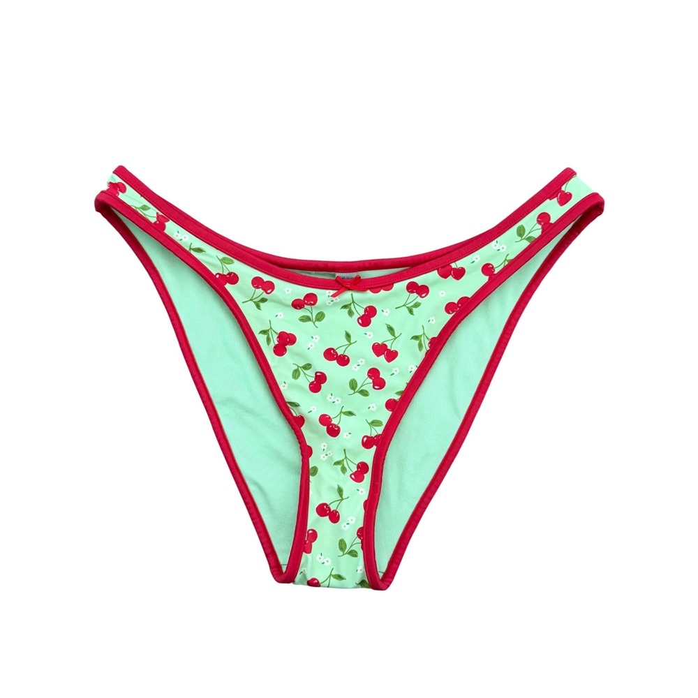 Victoria's Secret PINK Frankies Bikinis Cherry Print High Leg Bikini Bottom S
